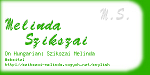 melinda szikszai business card